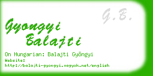 gyongyi balajti business card
