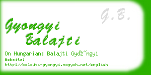 gyongyi balajti business card